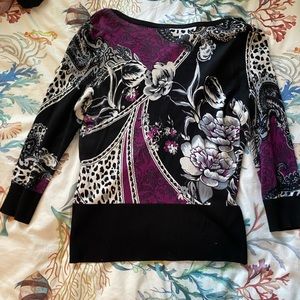 White House Black Market Patterned Funky Cardigan Size XS